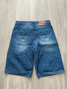 Y2K Universal Genius Embroidered Denim Jean Shorts