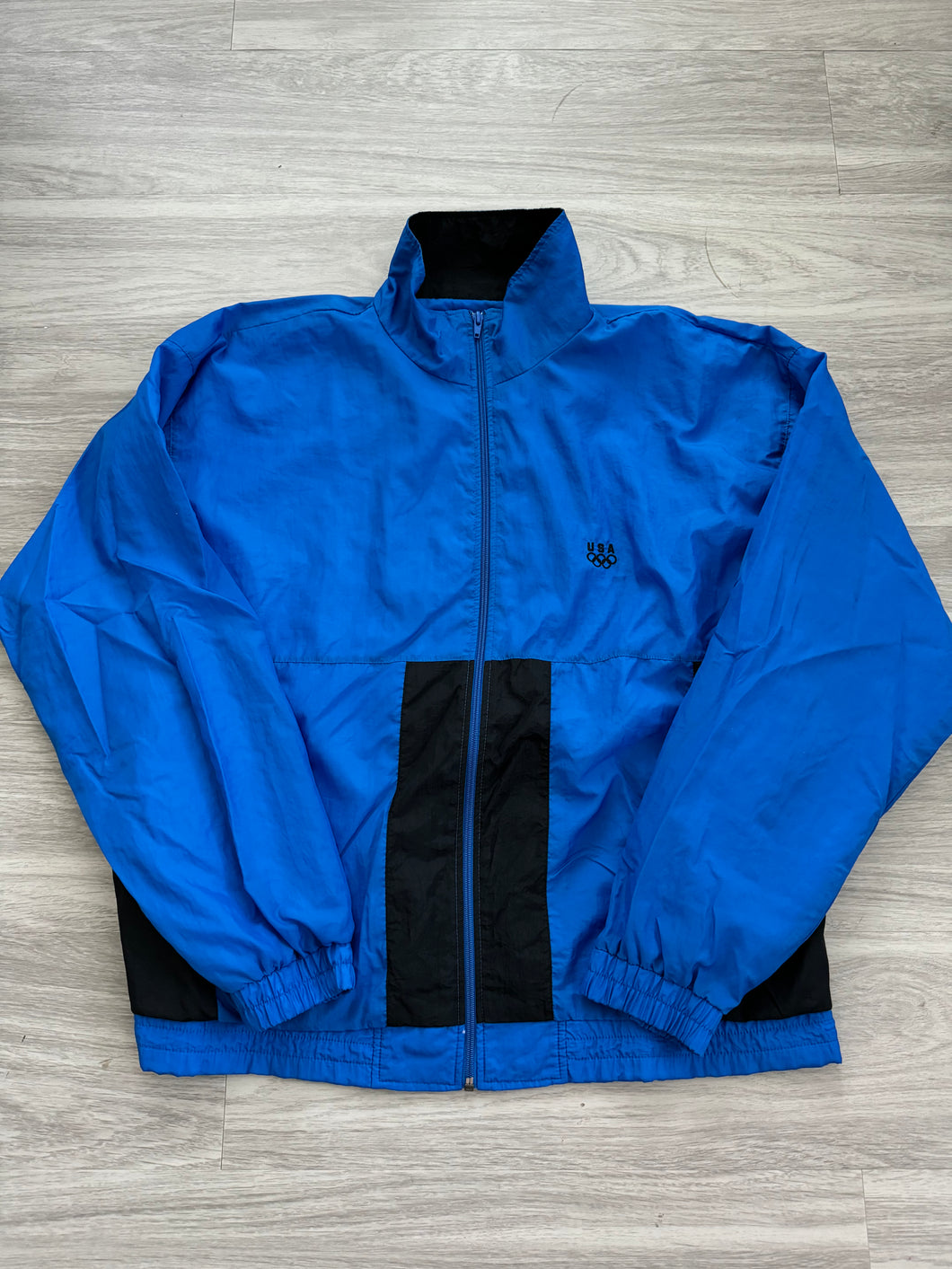 USA Olympic Royal Blue Windbreaker Zip-Up Jacket